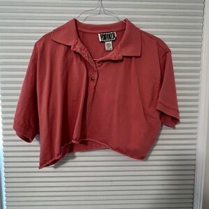 Pink slightly cropped collared shirt size Big kids XL